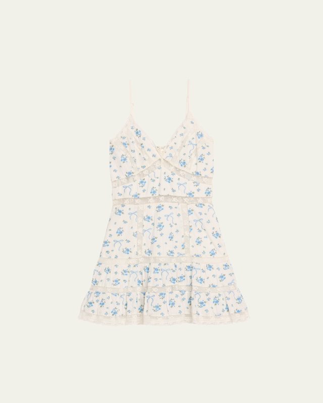 Solbina Lace-Trim Mini Dress